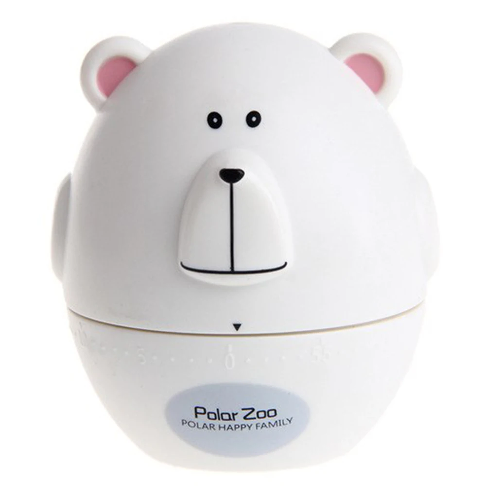 White bear Креативный милый мультяшный таймер для животных, кухонный таймер для приготовления пищи, механическая сигнализация, часы с обратным отсчетом, кухонные аксессуары, Прямая поставка - Цвет: White bear