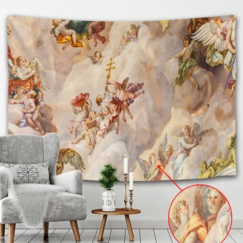 

Angel. Guardian angel. Religion. Angel of love。Tapestry. Tapestries. carpet. Wall cloth decorative painting. Creative murals