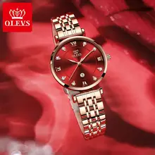 OLEVS женские кварцевые часы мужские роскошные модные