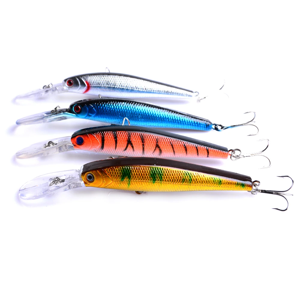 

Wobbler Artificial Lures For Fishing Bait Fish Black 4PC Jerkbait Crankbait Minnow Trolling Peche Swimbait Sea Fishing Lures Set