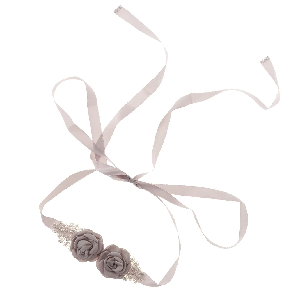 Wedding Bridal Flower Sash Wedding Bride Belt Rhinestone Sash Baby Shower Costume Wedding Bridal Flower Sash Wedding Bride Belt Rhinestone Sash Baby Shower Costume