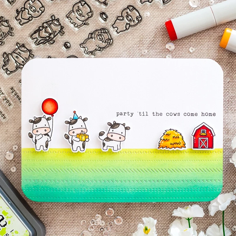 AHcraft Farmyard маленькие биты штамп и металлические режущие штампы для фотоальбома декоративное тиснение силиконовые прозрачные штампы зима