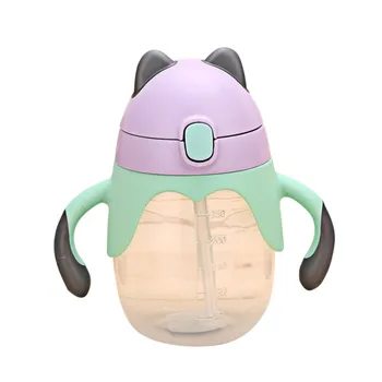 

Hot Sale 250ml Cute Baby Cup Kids Children Learn Feeding Drinking Water Straw Handle Bottle Mamadeira Sippy Training Cup Lovely