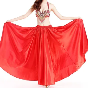 

Multicolor Belly Dance Satin Satin Dress Indian Dance Performance Dance Show Big Swing Dress Open Dance Skirt 2020