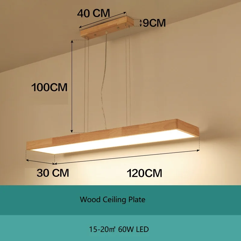 Подвесные светильники lukloy из натурального дерева современный прямоугольный длинный подвесной светильник s гостиничный зал магазин коммерческий светильник для Кабинета - Цвет корпуса: 120cm B