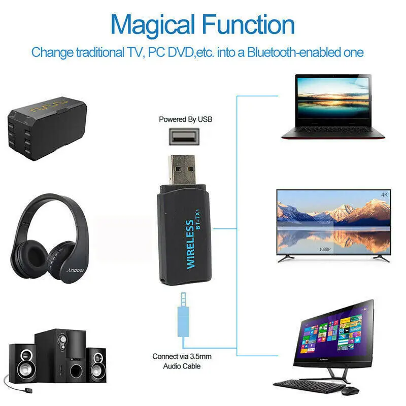 USB Bluetooth 4,2 TX1 передатчик ключ APTX стерео музыка аудио беспроводной адаптер для ТВ ПК стерео гарнитуры