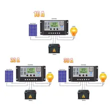 30A/20A/10A 12V 24V Auto Solar Charge Controller PWM Controllers LCD Dual USB 5V 23GB 10pcs lots solar charge controller 30a mppt pwm voltage settable lcd dispaly light and dual timer control 30a 12v 24v auto work