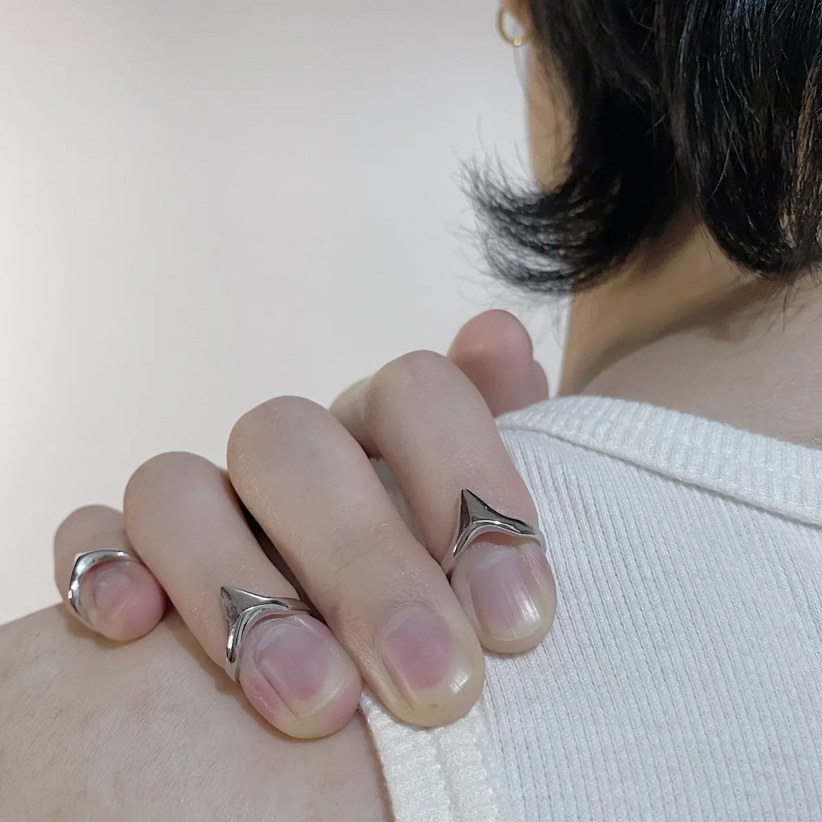 Opening Ring Finger Ring 4pcs Knife Edge Metal Tail Ring for Men Women Girls Party Jewelry