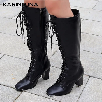 

Brand New For Dropship plus Size 43 Brand High Heels Ladies Fashion Vintage High Quality Riding Boots Women Shoes