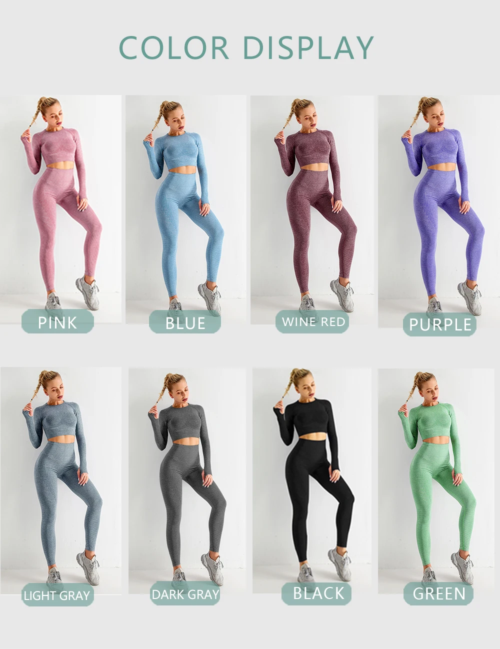 Seamless female yoga workout clothes gym fitness