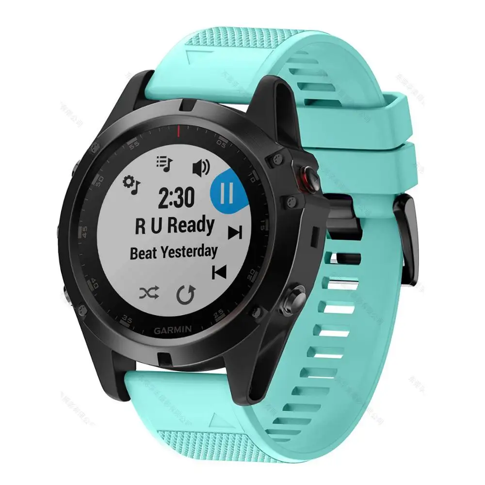 FIFATA для Garmin Fenix 5X5 5S Forerunner 945 935 Fenix 6 6S 6X Pro Солнечный смарт-ремешок силиконовый ремешок быстросъемный ремешок - Цвет: Light Green