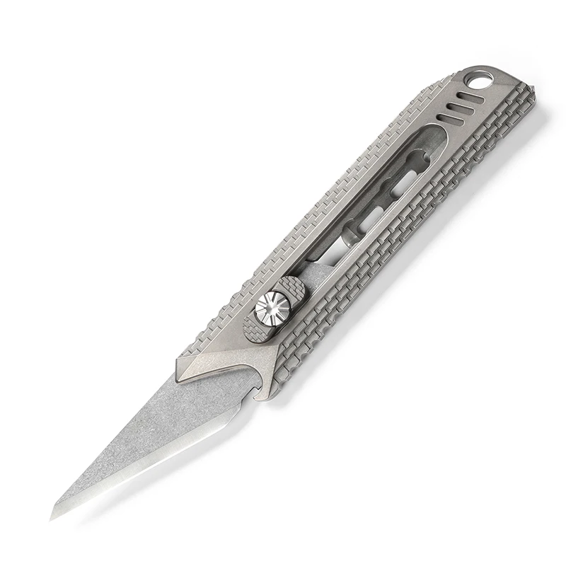 DICORIA MG резак для бумаги нож с титановой ручкой Olfa лезвие из нержавеющей стали для обрезки наружных походных ножей инструмент для повседневного использования - Цвет: B Gray