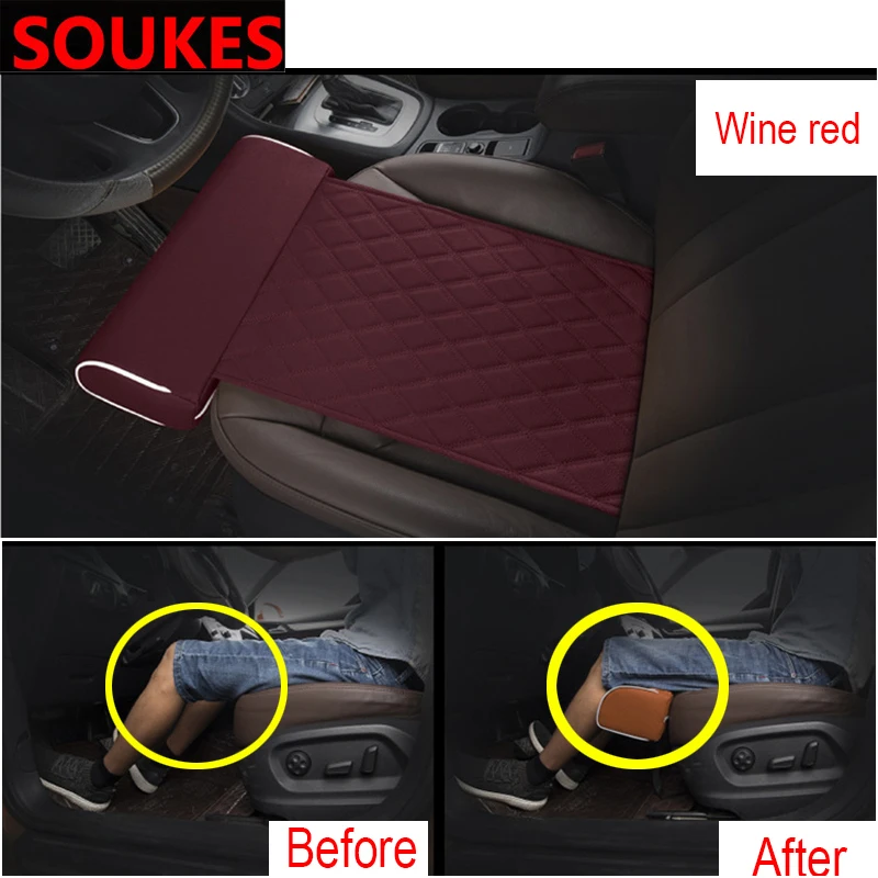 Leather Car Seat Leg Support Extension Mat Cover For Ford ranger Mondeo Kuga Fiat 500 Abarth Nissan Ashqai Juke Jeep Wrangler JK