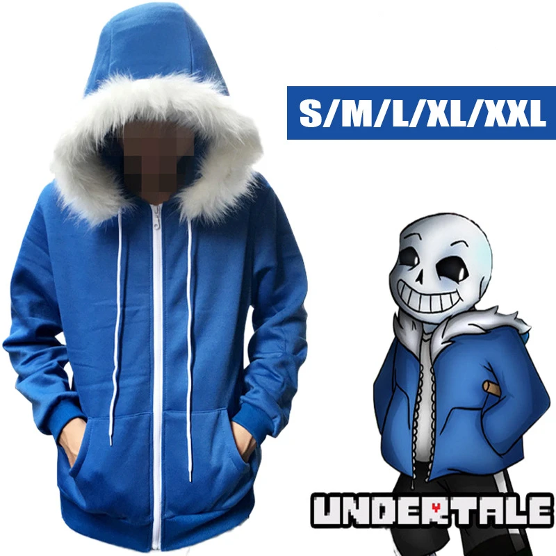 Undertale Sans Косплей толстовки латексная маска крутой Костюм Скелета синее пальто Хэллоуин косплей костюм, унисекс куртка головной убор