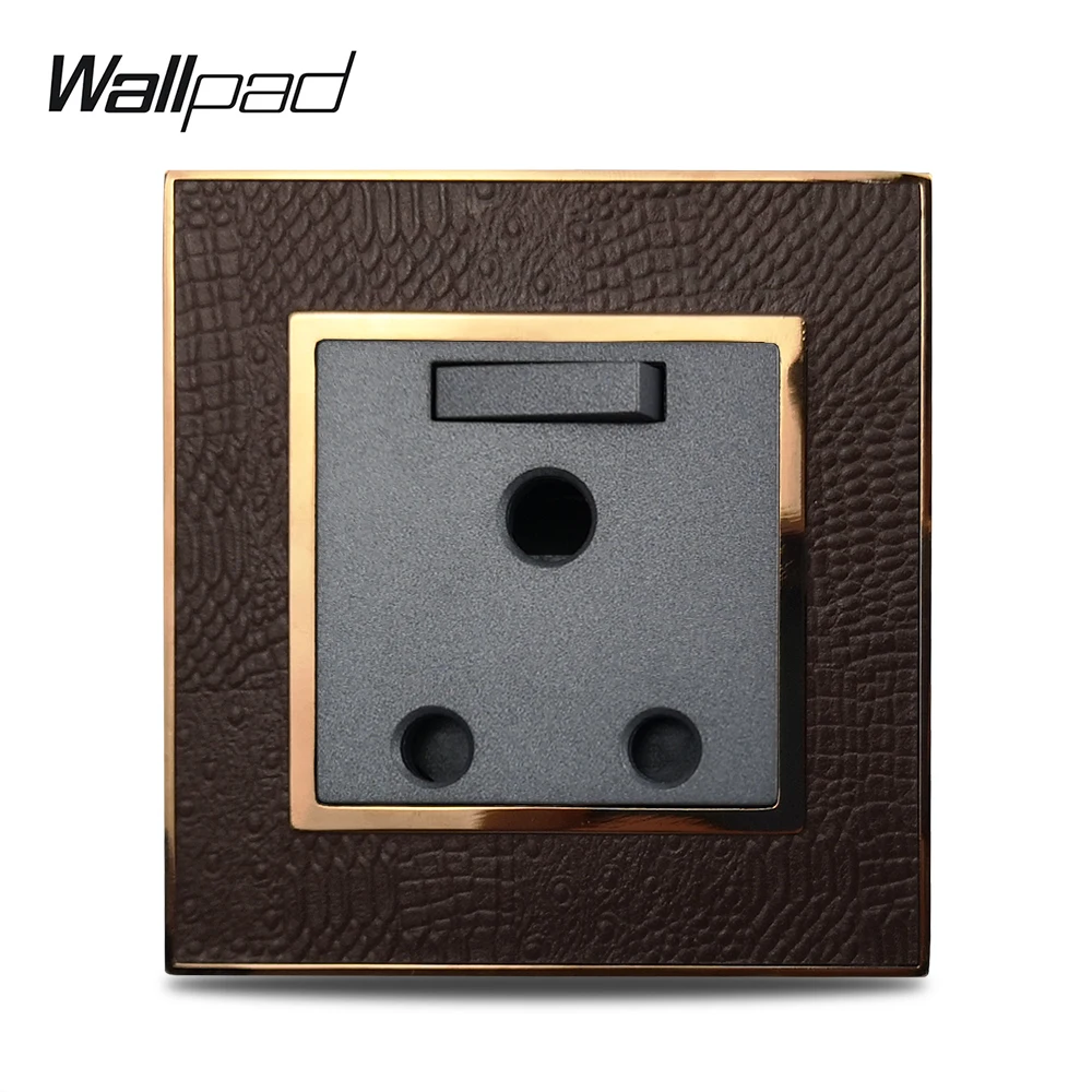 Лидер продаж переключать 3 Pin 15A розетка Wallpad люксовые клавишные кожаная Панель