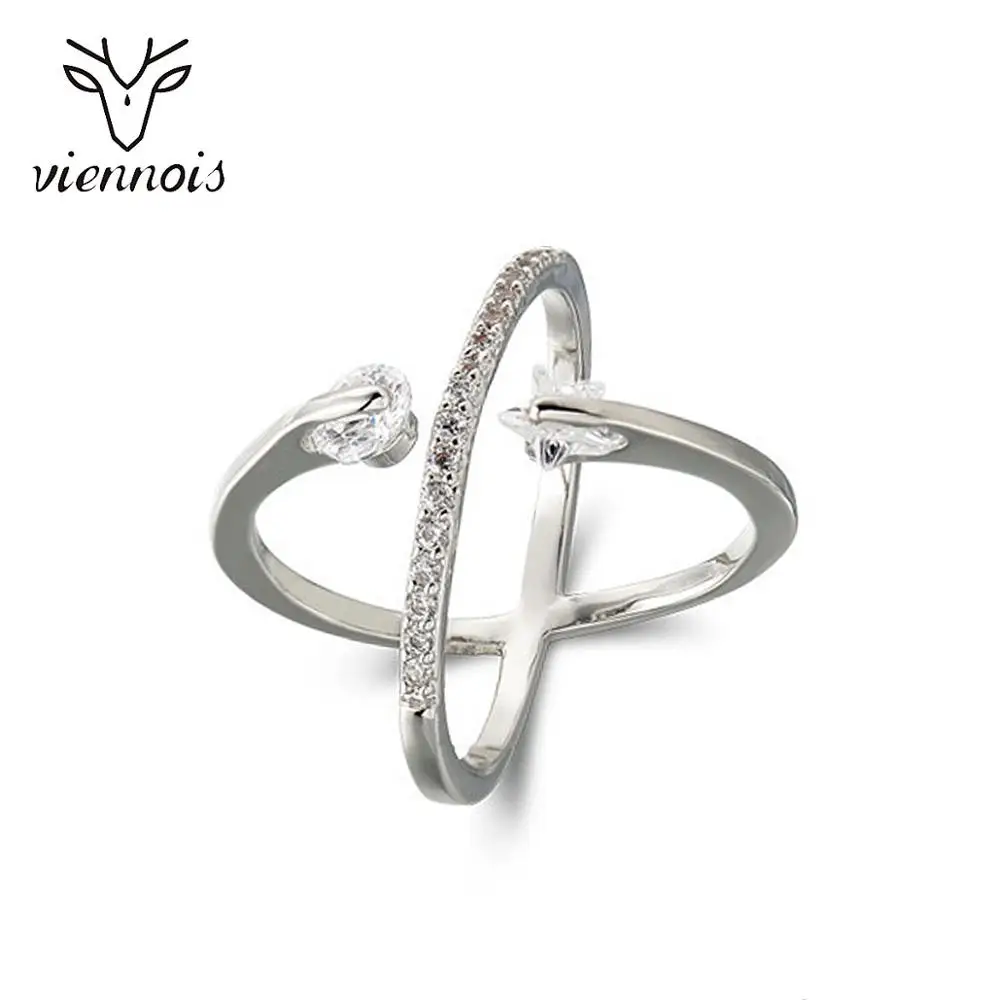 Viennois трендовые блестящие циркониевые кольца на палец для женщин витая звезда