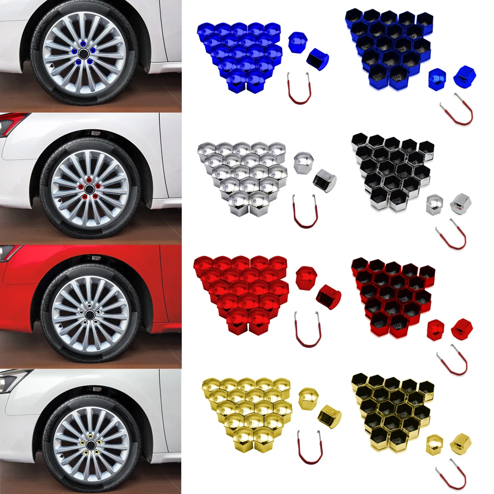 20 Pcs Car Tyre Wheel Hub Cover Protection Caps Wheel Nuts Covers Plugs For Alloy Wheels Hub