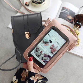 

Touch screen Cell Phone Bag For Women 2020 New PU Leather Crossbody Shoulder Bag Wallet сумка женская wholesale Dropshipping d0