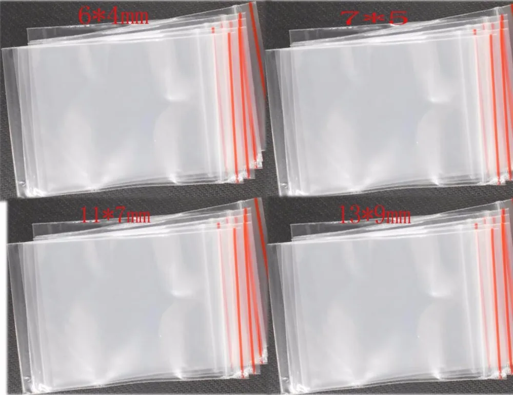 Wholesale 100pcs/lot 6C Transparent PE Zip Lock Food Phone Card Gift Packaging Bags DIY Beads Jewelry 6*4CM 7*5mm 11*7mm | Украшения и