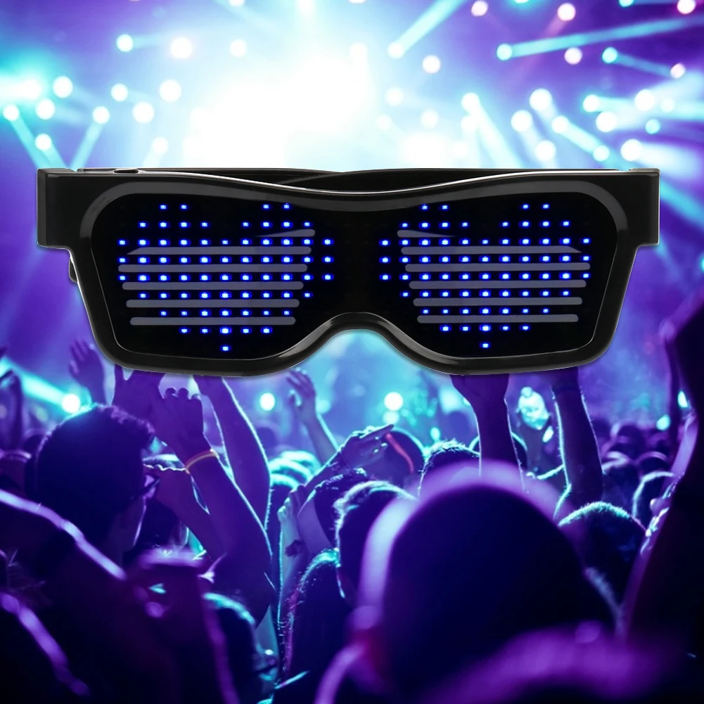 2 шт. Bluetooth приложение управление неоновые очки для вечеринки мигающий на проводе