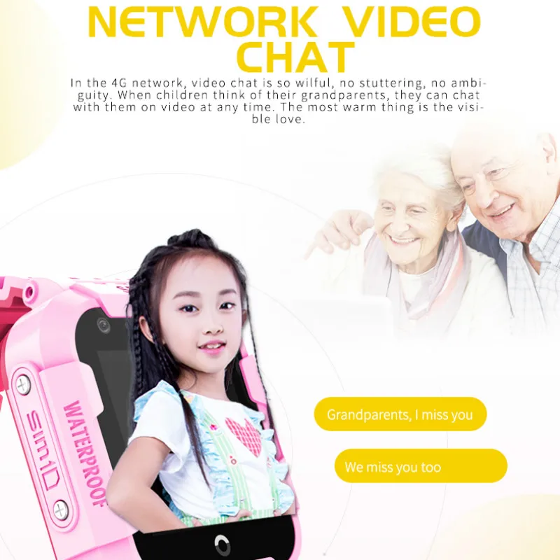  Abay DF39Z kids smart watch 4G GPS Wifi positioning tracker touch screen SOS SIM phone video chat w