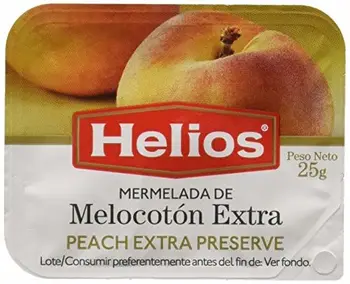 

Helios Mermelada de Melocotón - Bandeja con 64 unidades de 25 gr