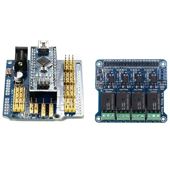 

1 Pcs Nano I / O Expansion Shield for Arduino Uno R1 Nano 3.0+ Nano V3.0 & 1 Pcs Raspberry Pi Power Relay Board Module
