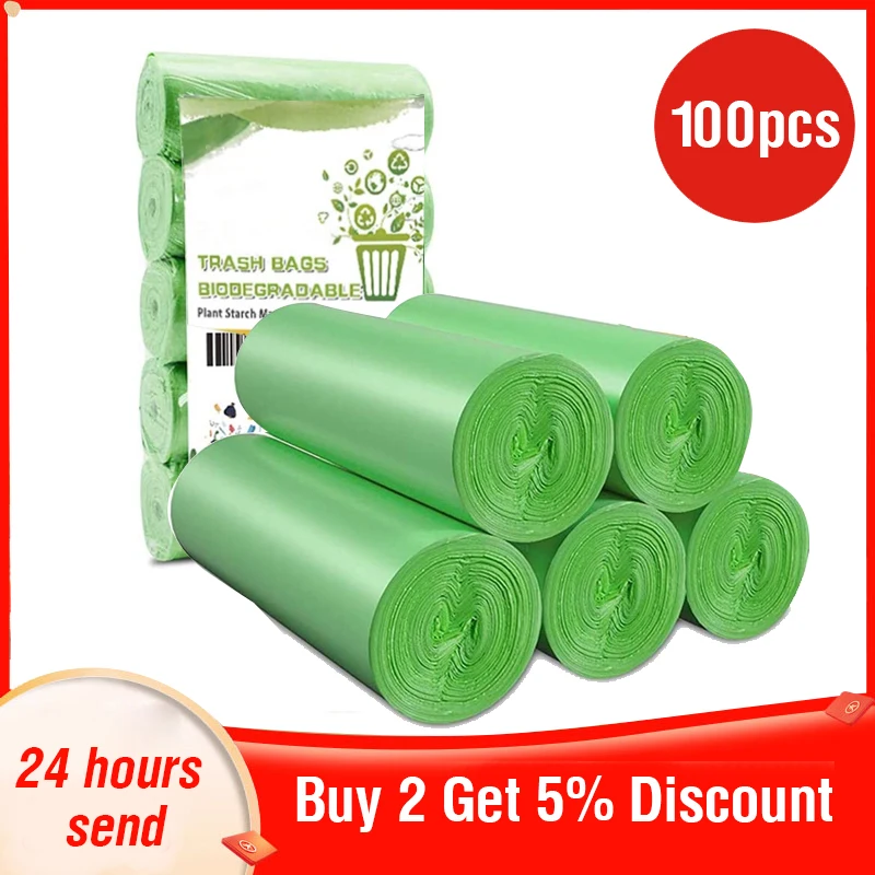 100pcs/lot Kitchen Garbage Bag Zero Waste Trash Bags Plastic Garbage