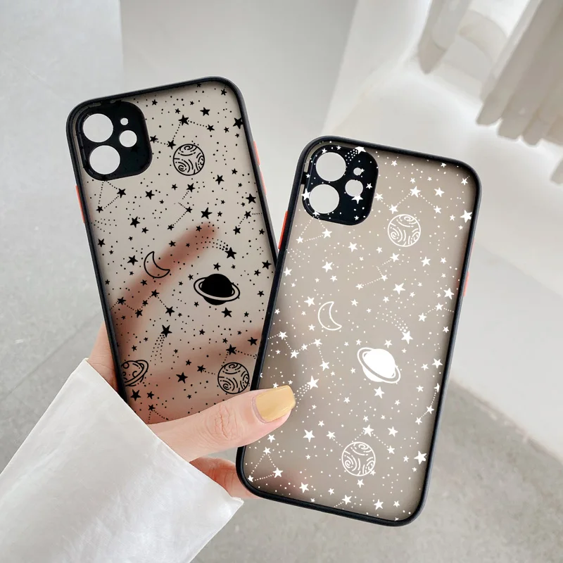 Cartoon Planet Stars Shockproof Cute Phone Case – Stylish Back Cover Coque