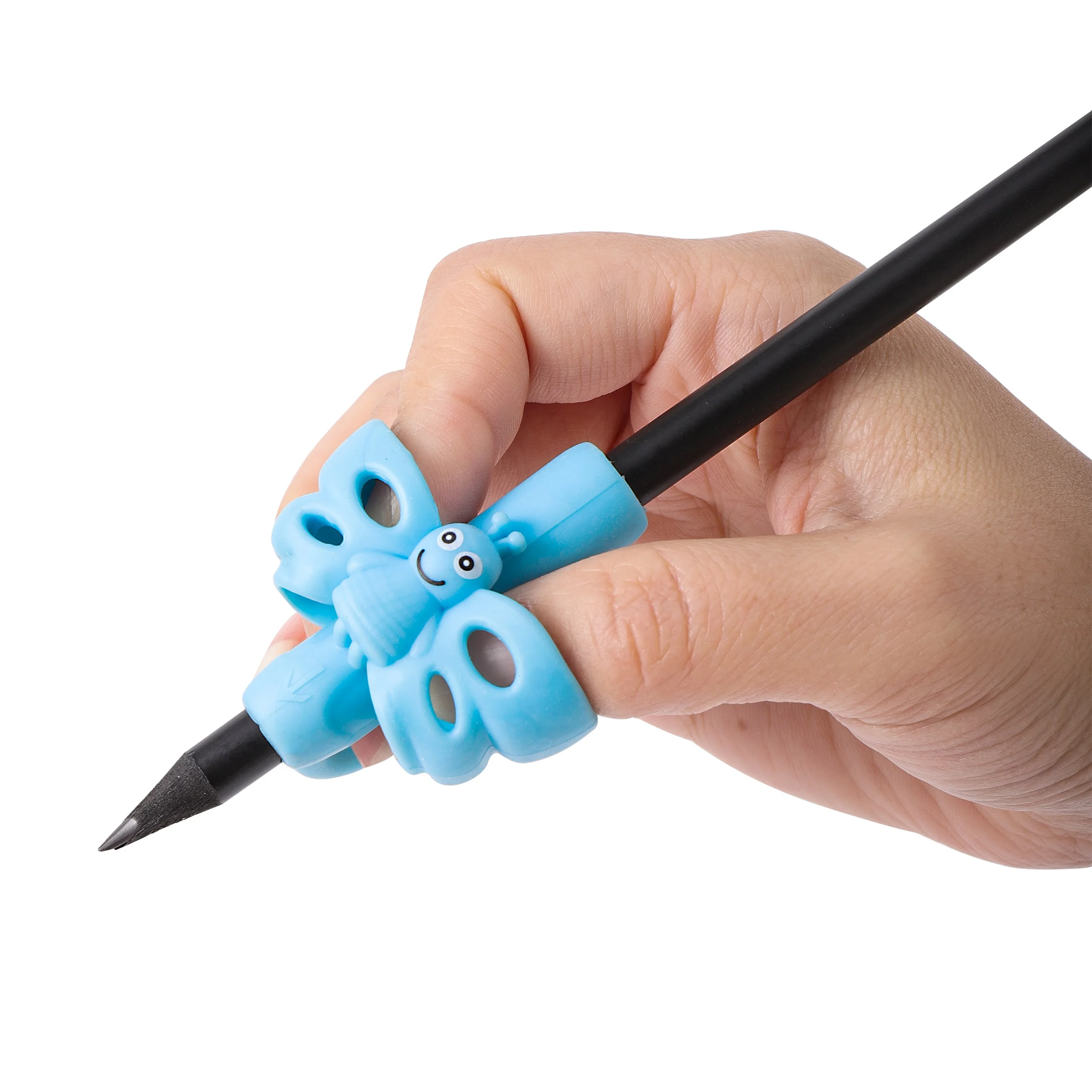 어린이 필기 자세 교정용 실리콘 연필 그립, 펜꽂이 학생 학습 연습, 6 개