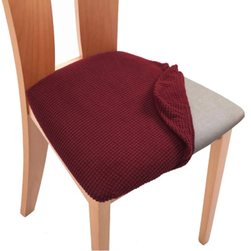 1/2/4/6Pcs Spandex Dining Room Upholstered Cushion Solid Chair Seat Cover Removable Slipcovers with Washable Furniture Protector | Дом и сад