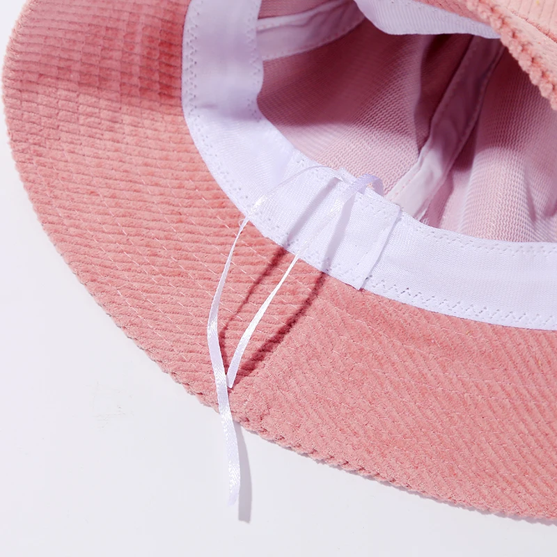 New corduroy material female cap Japanese and Korean style cute basin cap fisherman hat visor outdoor Panama wide-brimmed hat