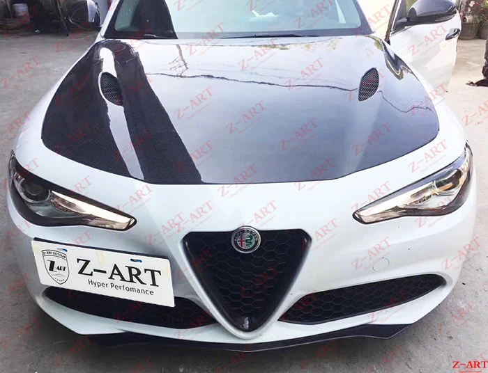 Z ART крышка двигателя из углеродного волокна для Alfa Romeo Giulia 2016 2019 волокна|Обвесы| |