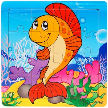 

Wooden Educational Toys Baby Puzzle Marine life Girls Boys Large Cartoon Puzzles for Kids Puzzles Jigsaw Board children Toy gift