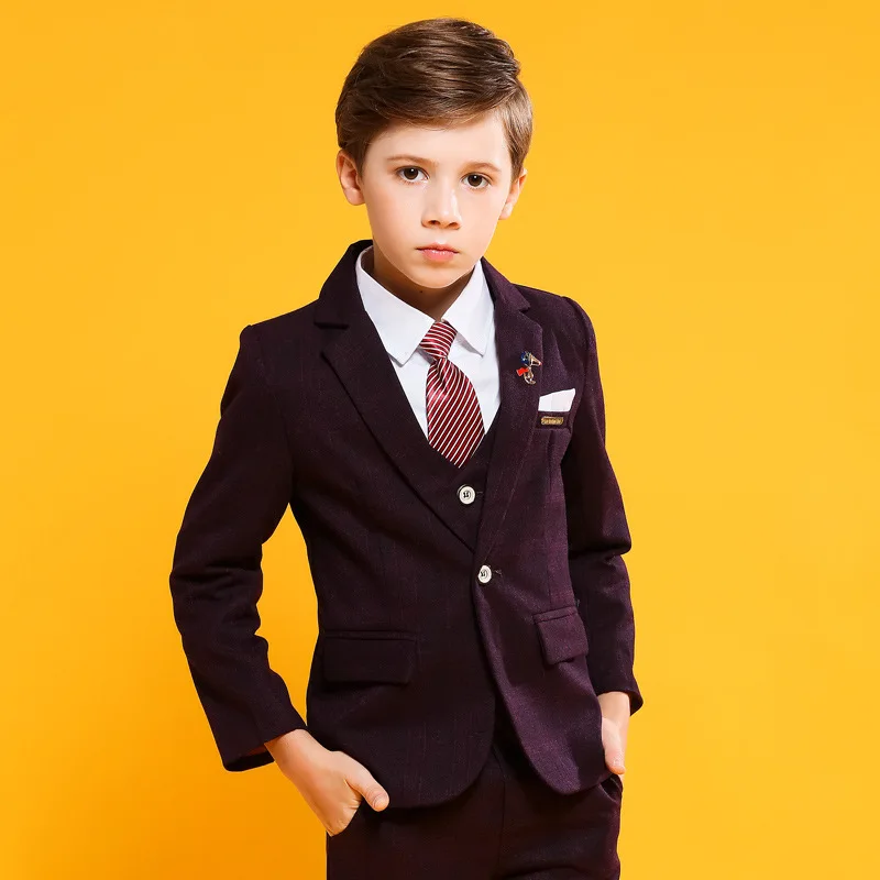 

Boys Suits Formal Children Costume For Boy Wedding Suit Kids Coat 4 Pieces Summer Child Costume For Kids Boy Clothes Set