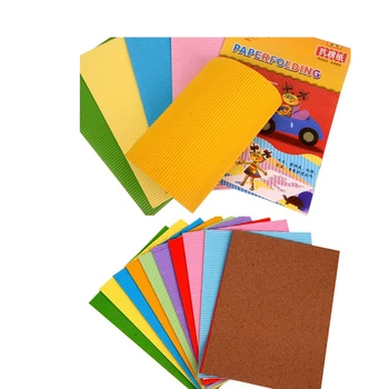

A4 Corrugated Paper DIY Origami Papier Scrapbook DIY Colorful Gift Wrapping Paper 10sheet