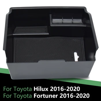 

Armrest Storage Box Center Console Container Glover Orgnaizer Holder For Toyota Fortuner Hilux 2016 2017 2018 2019 2020