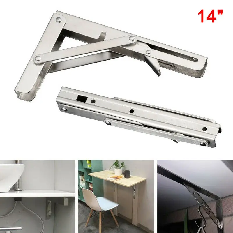 

2 Pcs 8-16 Release Catch Support Bench Table Triangular Folding Shelf Bracket