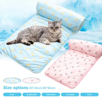 

Non-slip Pet Pad Bed Cat Dog Cooling Mat Pink/Blue Soft Summer Cool Bed Pad Puppy Kitten Pad 60x40cm #3