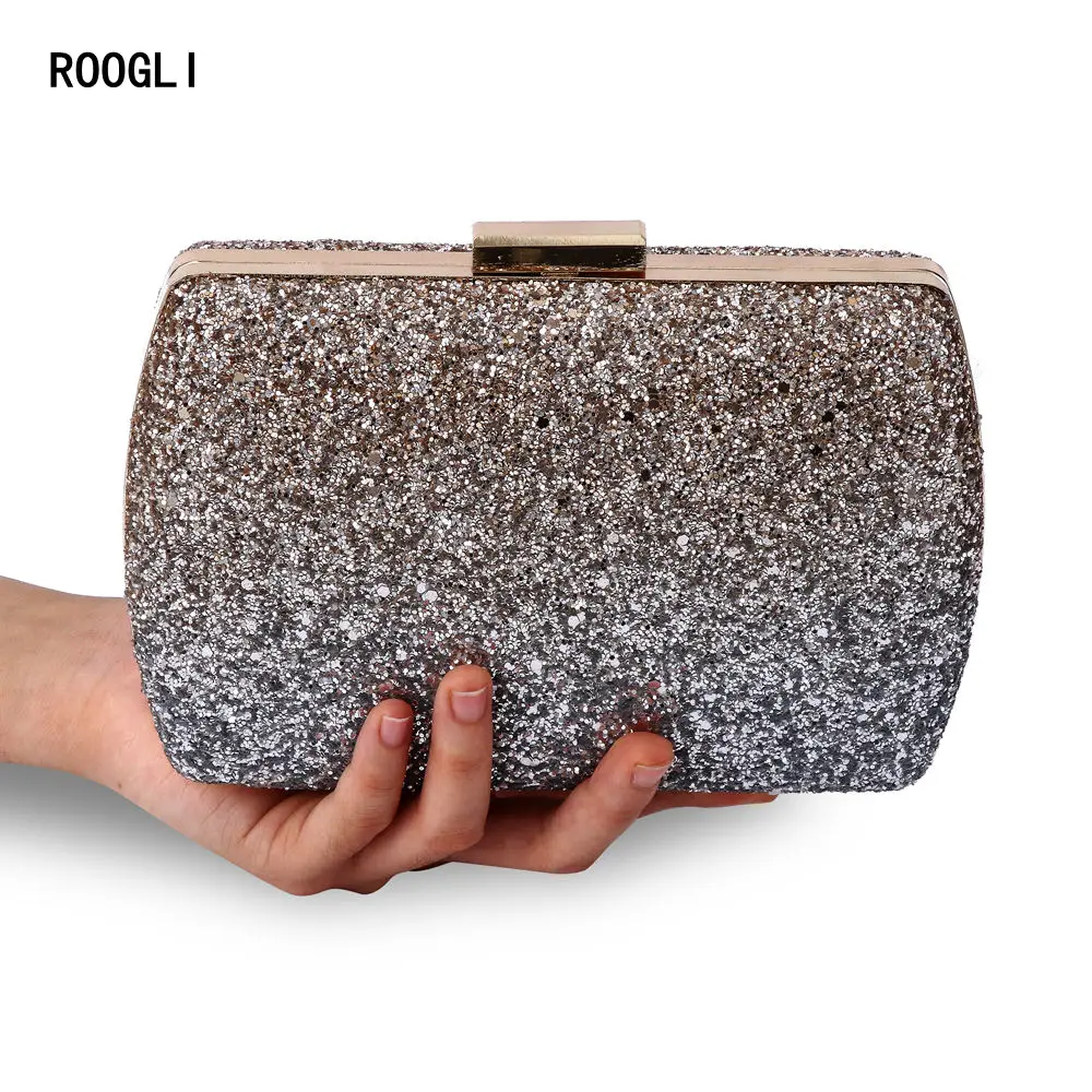 Women's Fashion Evening Bag Sequined Reflective Clutch Wedding Party Shoulder Chain Diagonal Coin Purse and handbag 2020 |