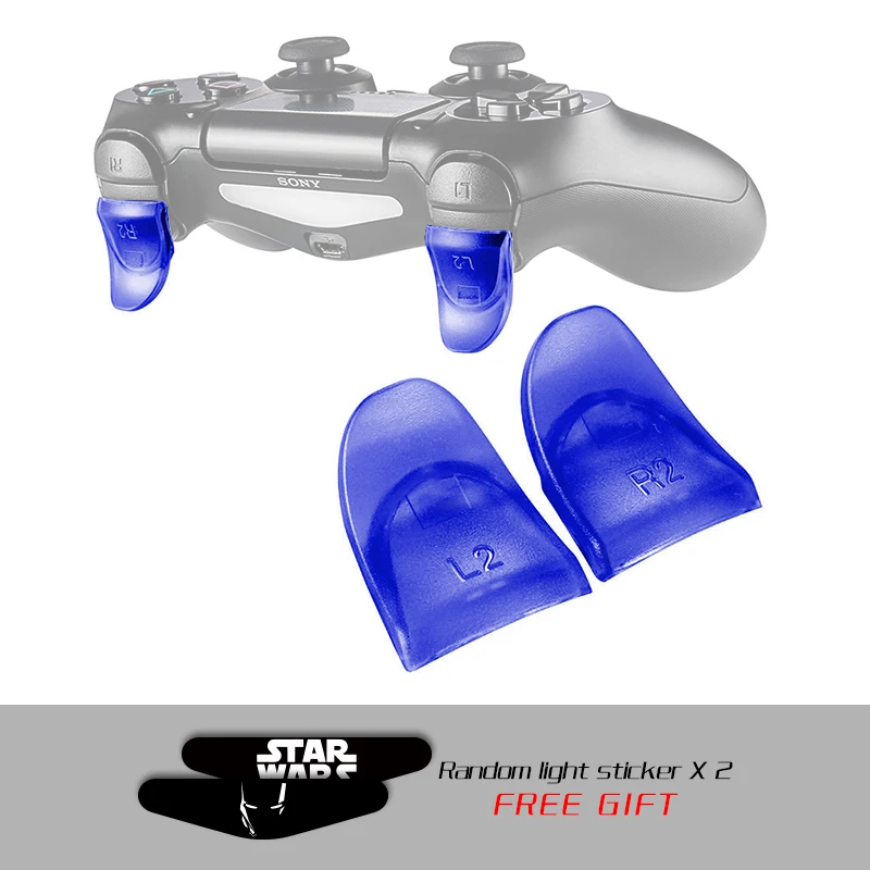 Blue 1 шт. изогнутый L2 R2 триггер расширитель кнопки комплект для playstation 4 PS4 S/PS4 Slim/PS4 Pro игровой контроллер аксессуары - Цвет: Blue