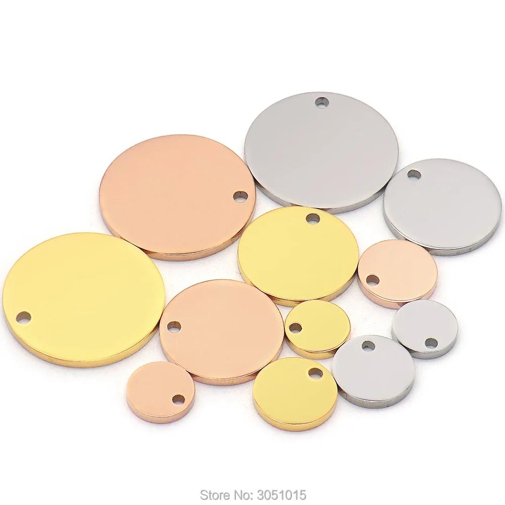 

Wholesale 20PCs Stainless Steel 8MM 10MM 15MM 20MM Tags Charms Jewelry DIY Findings Dog Id Tag For Pendant Necklace Anti-lost