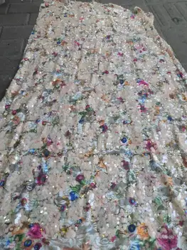 

Embroidered Net Fabric with beads With super Quality CiCi-10.4001 African Tulle Lace Fabric For party Dress