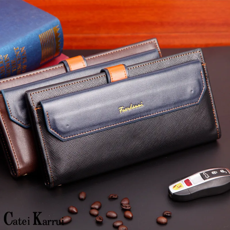 

Catei Karrui New Men's multifunctional long zipper wallet large capacity card bag clutch bag loose-leaf handbag wallet