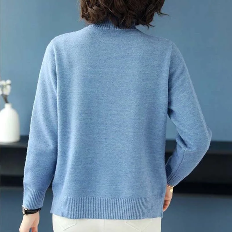 2019 Sweater women autumn winter loose casual Solid color sweater long-sleeved Knitwear women short sweater NS4329