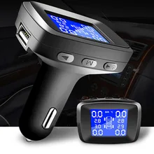 4 шт. автомобильный прикуриватель TPMS монитор давления в шинах беспроводной USB TPMS ЖК-дисплей давление Встроенный датчик с usb зарядкой