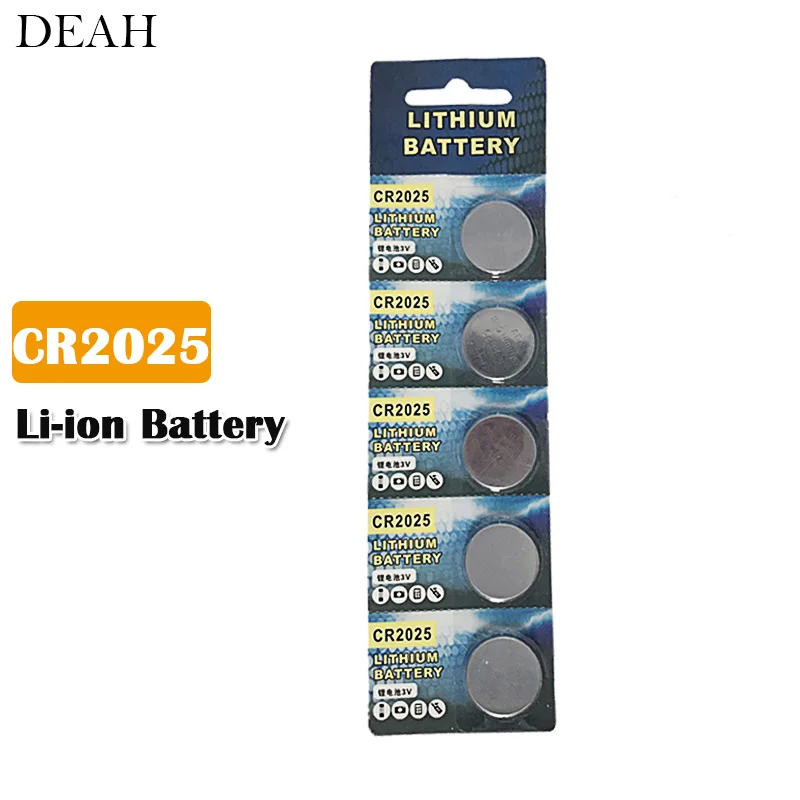 5pcs CR2025 CR 2025 3V Lithium Li ion Button Coin Battery DL2025 BR2025 KCR2025 for remote