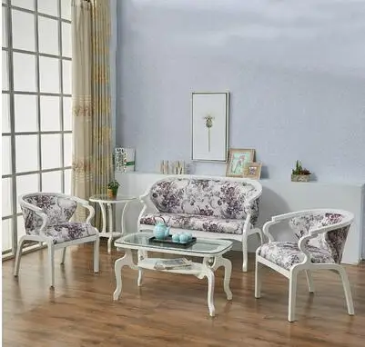 European leisure sofa beauty salon shop reception studio cloth art small family clothing store white sofa