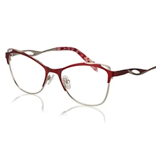 Металлические очки, оправа для женщин, фирменный дизайн, женские винтажные очки кошачий глаз по рецепту, 5 цветов, полная близорукость, оптические оправы для глаз