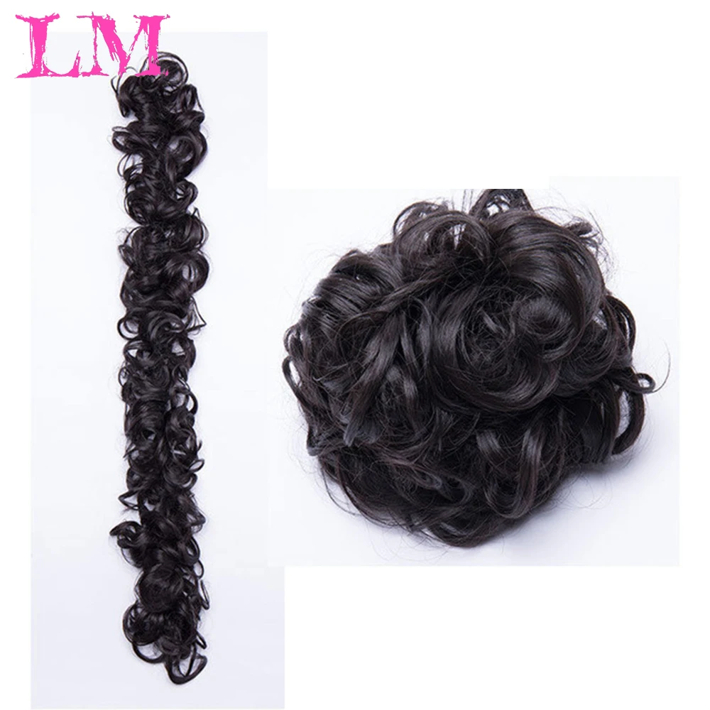 

LiangMo Multiple colors Synthetic Hair Bun Curly Chignon Donut Roller Hairband Scrunchie Hair Extension Headband Hair